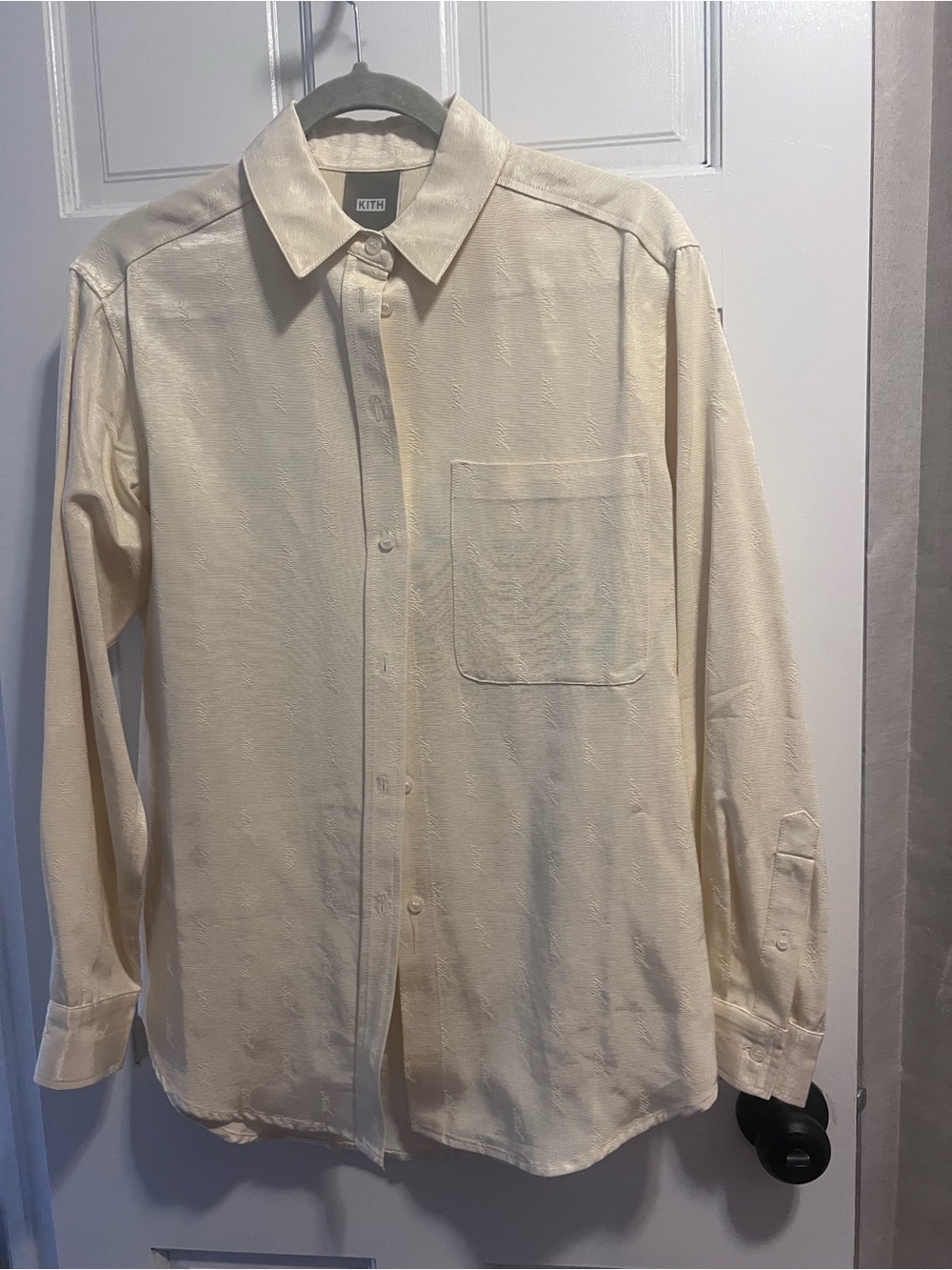 Kith Men's Light Cream Long-Sleeve Button-Up Shirt